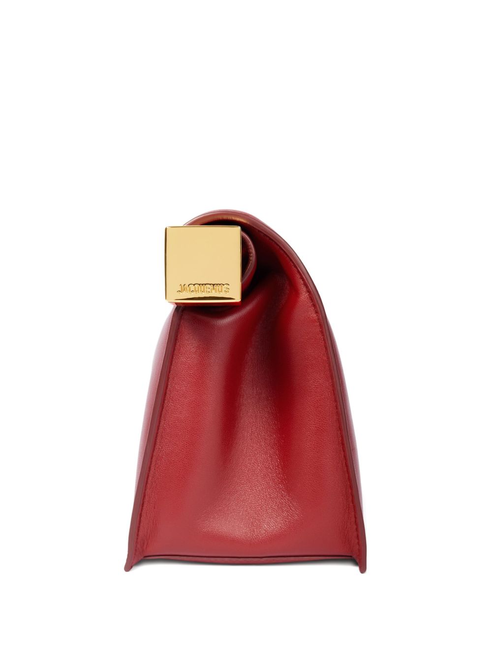 Jacquemus The Rond Carré Lambskin Clutch Bag Red