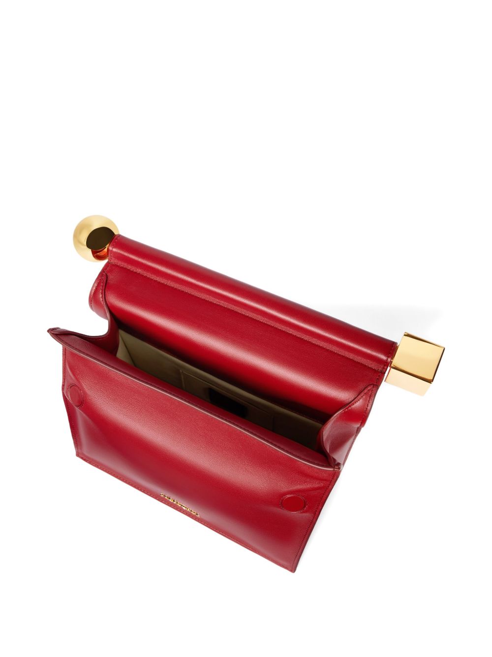 Jacquemus The Rond Carré Lambskin Clutch Bag Red