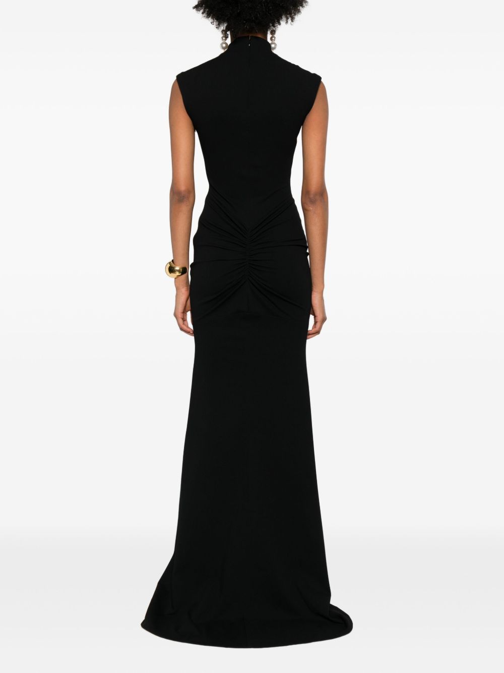 Jacquemus La Robe Alba Sleeveless High Neck Black Maxi Dress Black