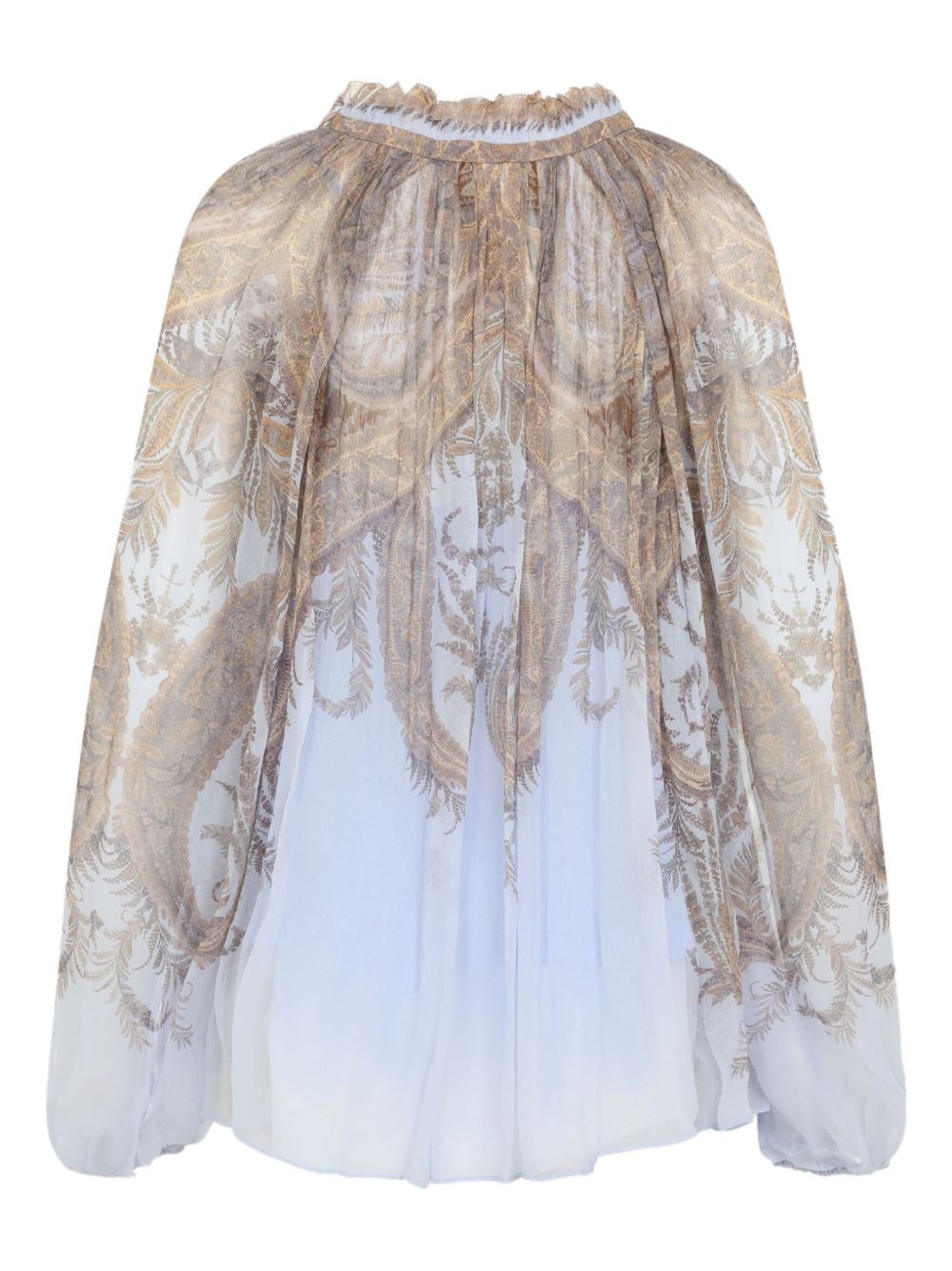 Zimmermann Paisley-Print Viscose Ruffled Shirt Lilac lilac