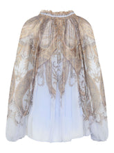 Zimmermann Paisley-Print Viscose Ruffled Shirt Lilac lilac