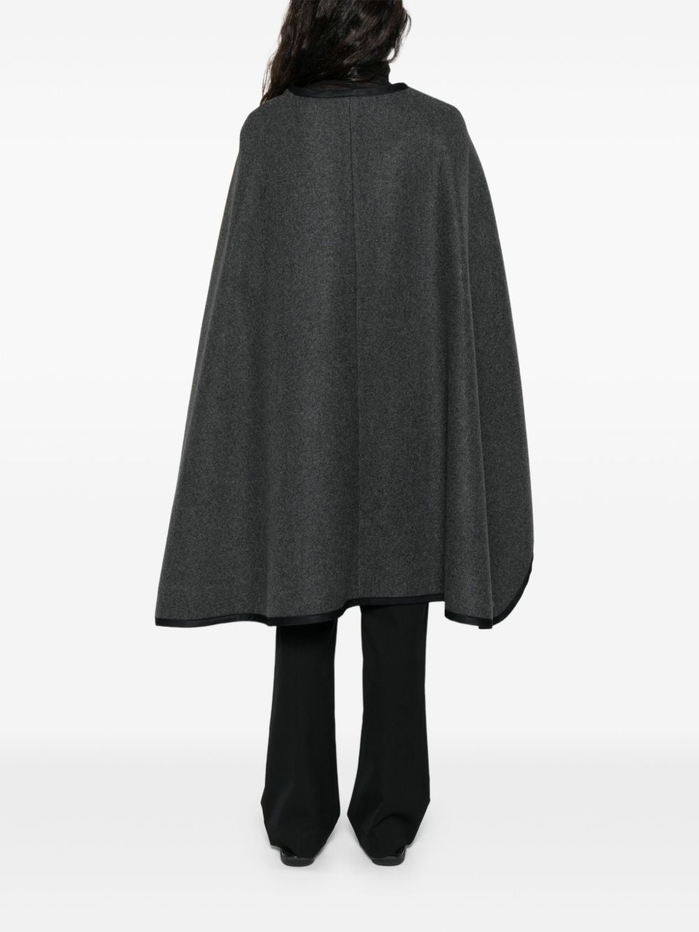 Emporio Armani Dark Grey Wool Belted Jacket with Button Fastening Grey