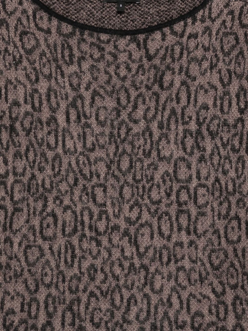 Emporio Armani Leopard-Print Wool Sweater Black