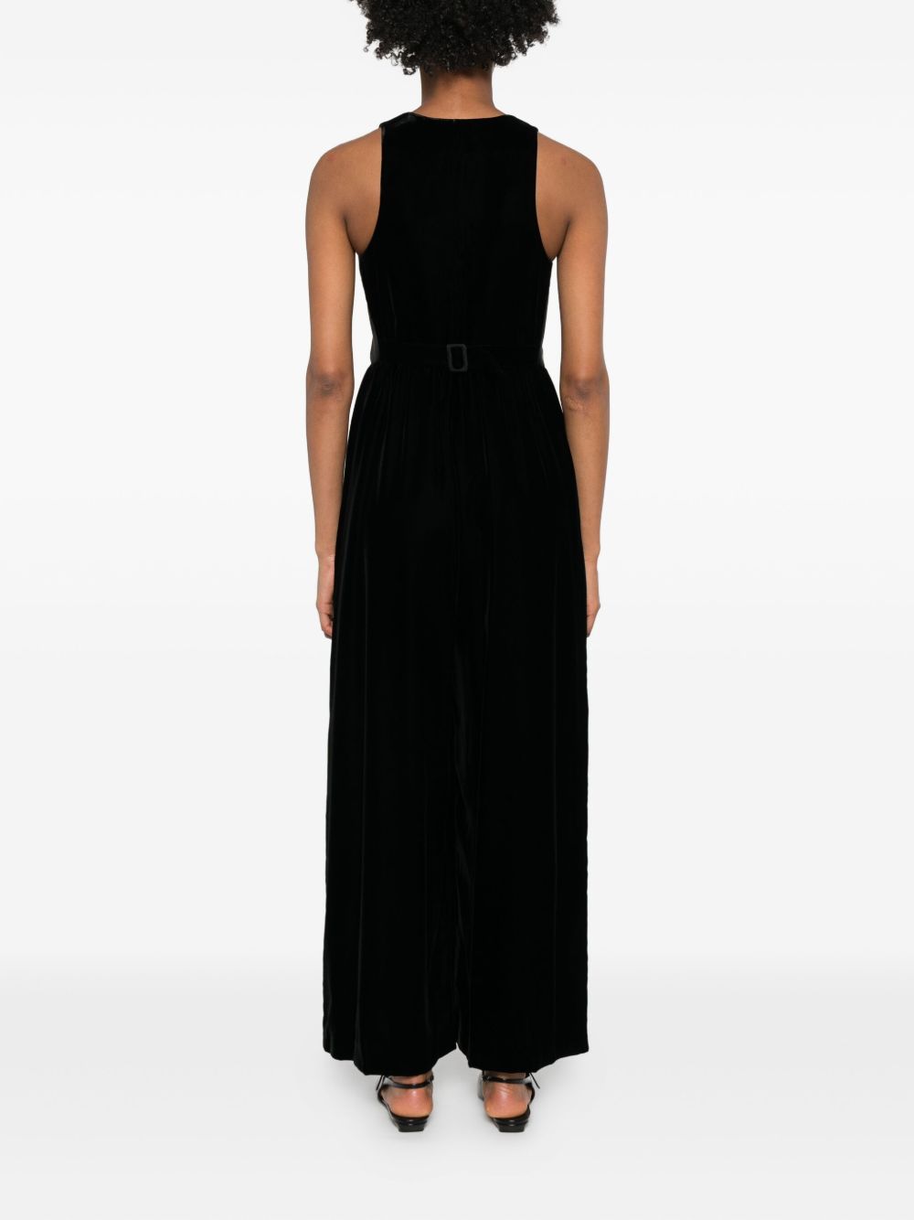 Emporio Armani Long Silk-Nylon Dress Black