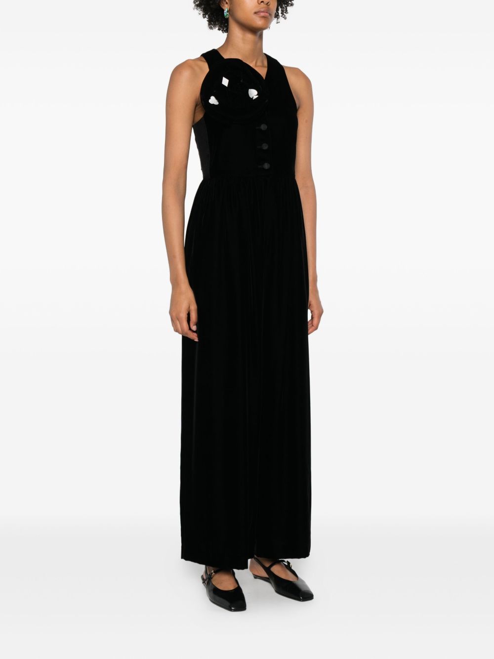 Emporio Armani Long Silk-Nylon Dress Black