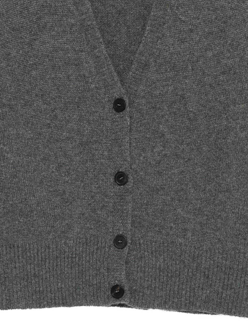 Emporio Armani Cashmere Wool V-Neck Sleeveless Vest Grey