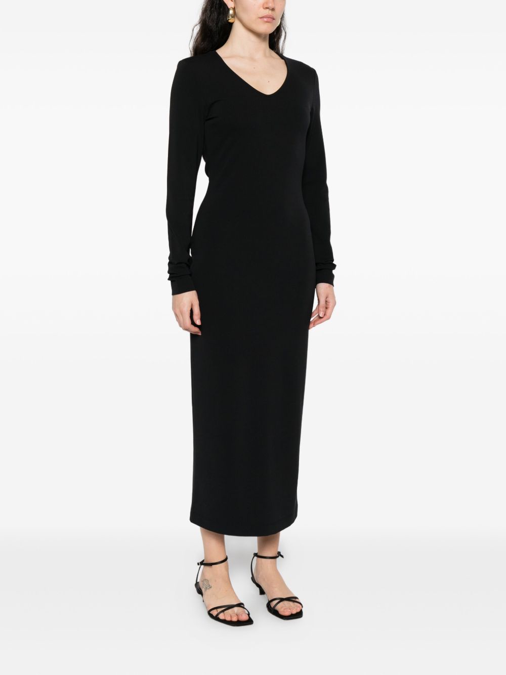 Emporio Armani Silk-Blend Black Cocktail Dress Black