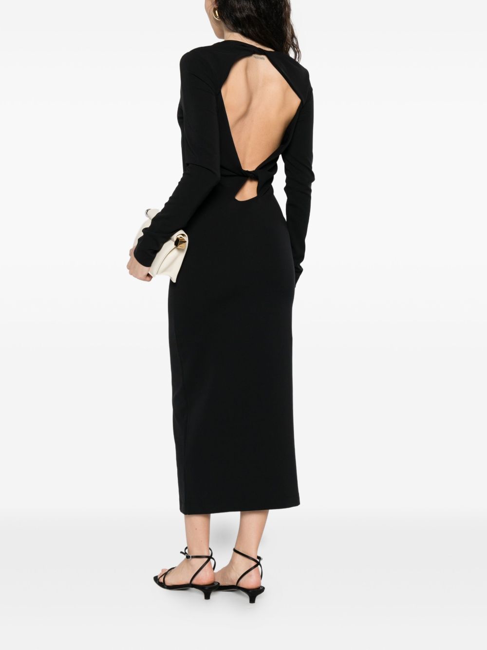 Emporio Armani Silk-Blend Black Cocktail Dress Black