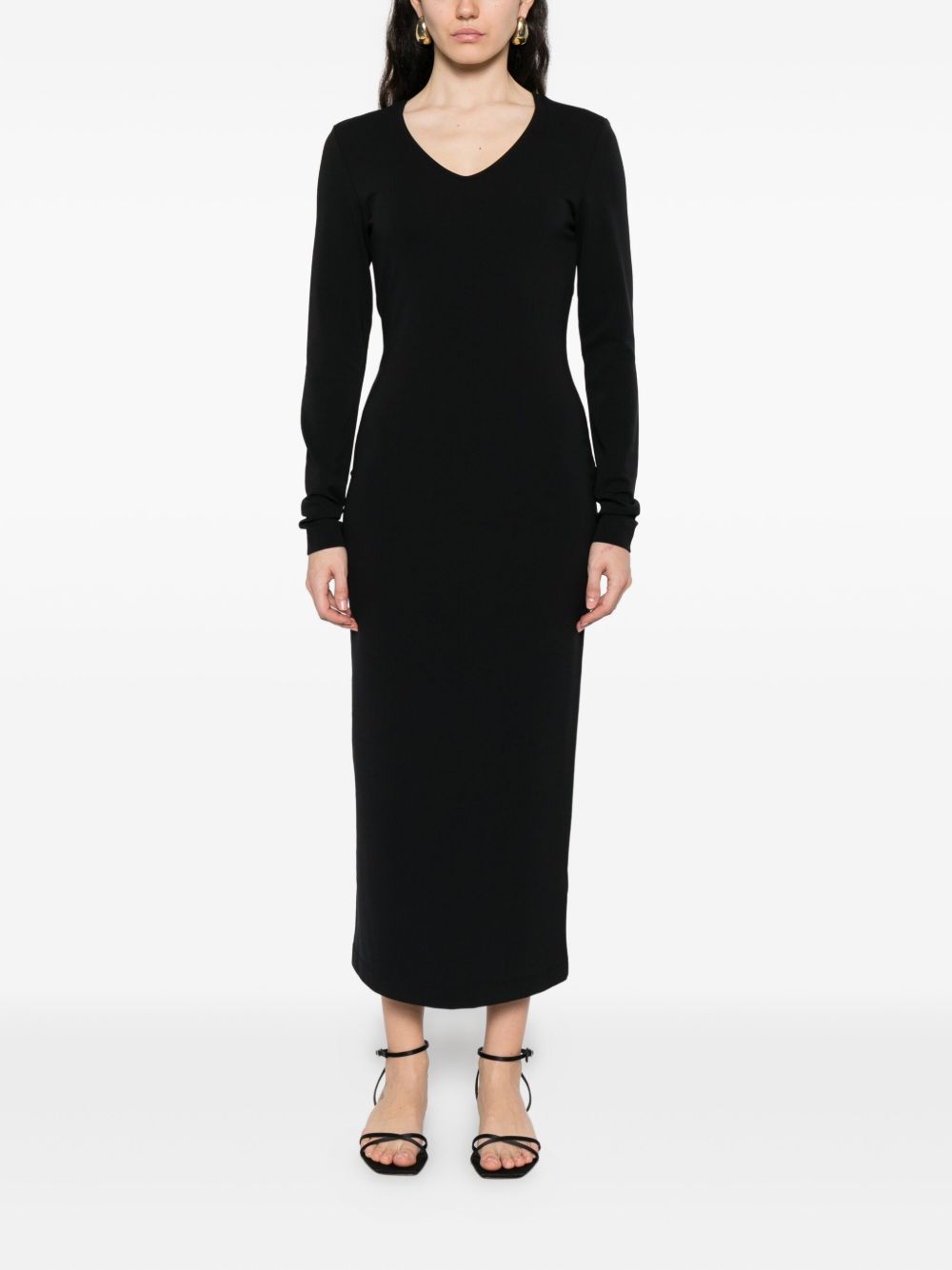 Emporio Armani Silk-Blend Black Cocktail Dress Black