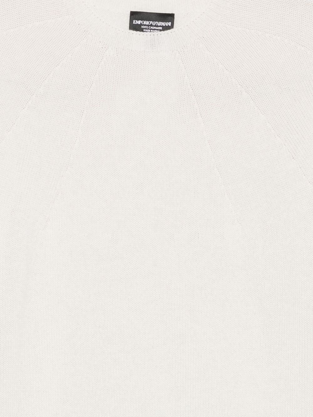 Emporio Armani Ivory Ribbed Wool-Blend Sweater Ivory