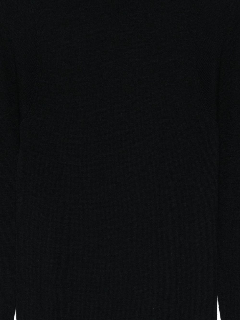 Emporio Armani Ribbed Wool Mock Neck Sweater Black Black