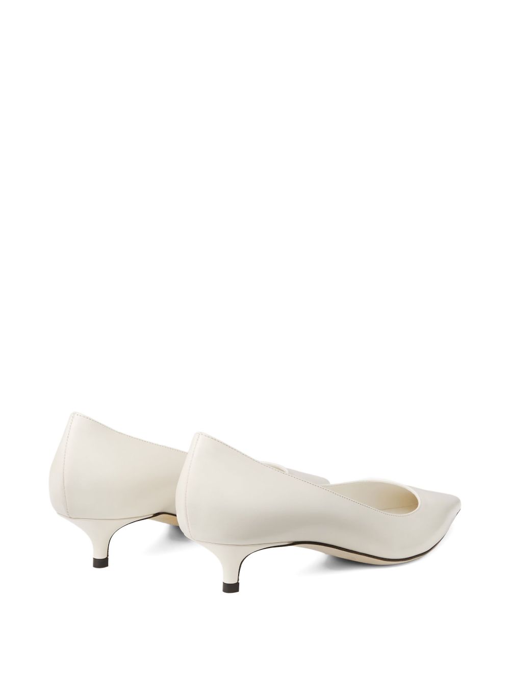 Jimmy Choo Amelia Leather Kitten Heel Pumps White