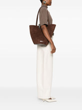 Jacquemus Le Bambola Moyen Asymmetrical Embossed Suede Bucket Bag Brown brown
