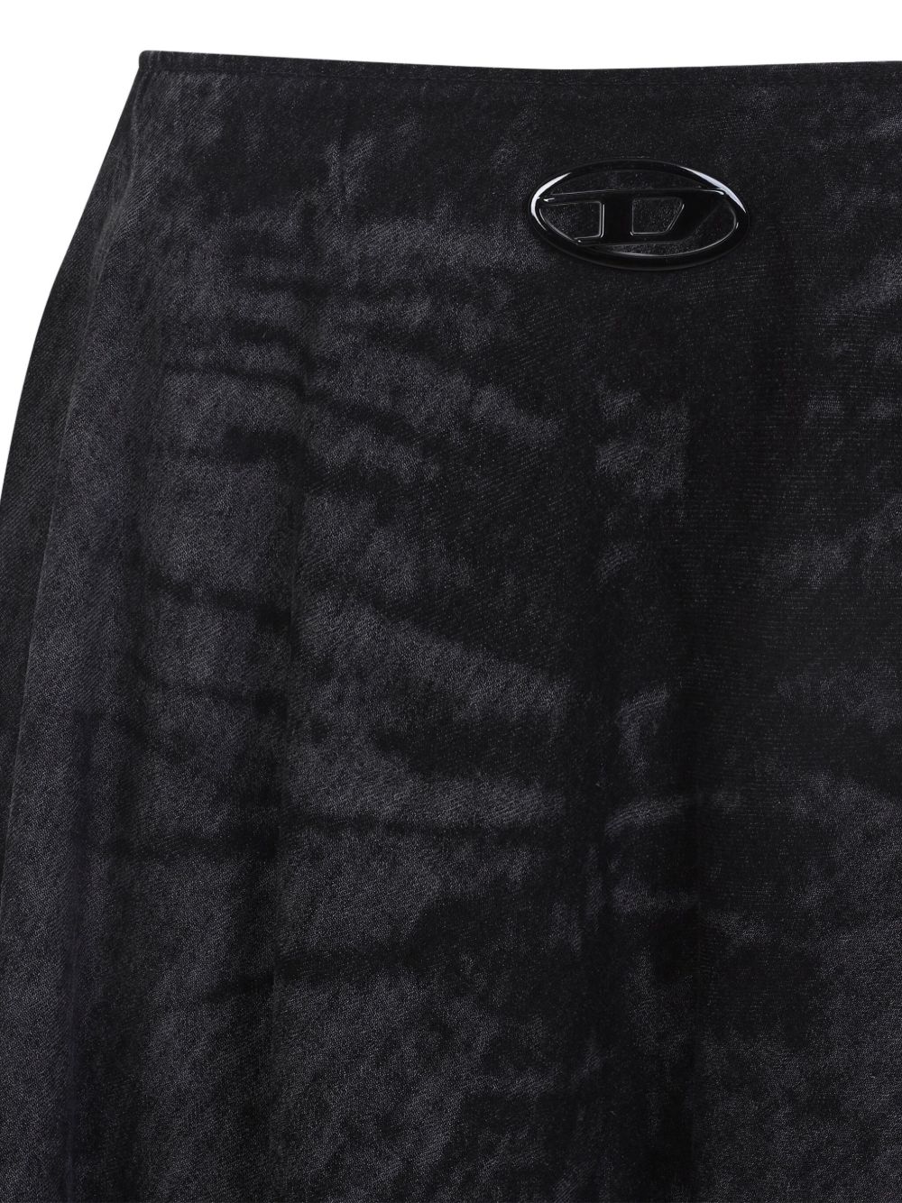 Diesel Long Silk Denim Skirt Black black