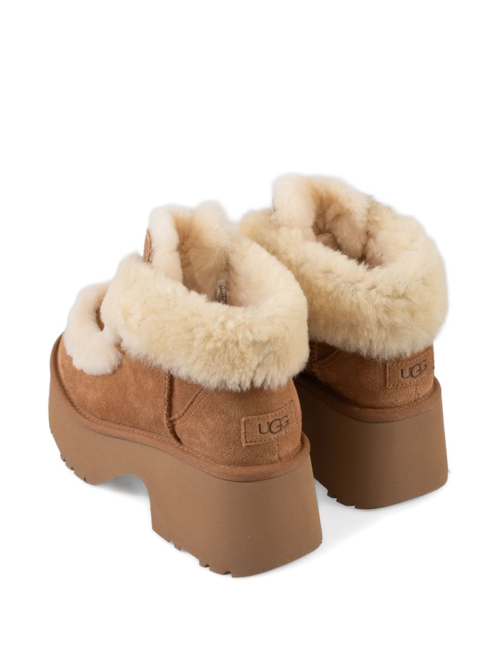 Ugg Australia Esmee Shearling Lace-Up Suede Platform Boots Beige