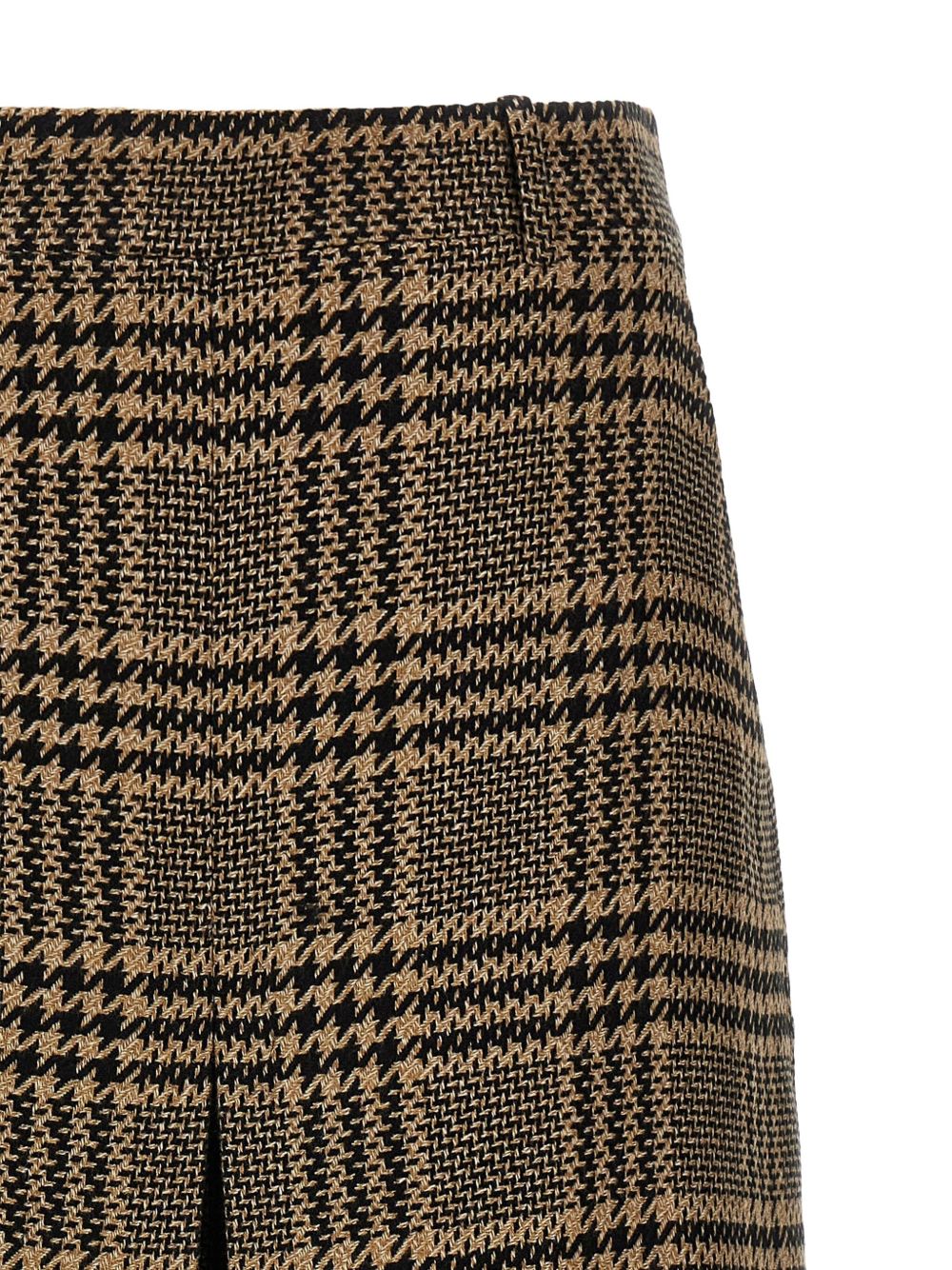 Saint Laurent Prince of Wales Checked Wool Trousers Black