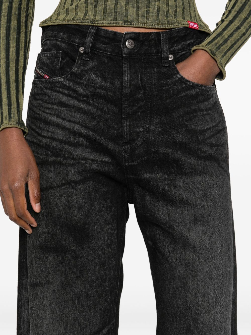 Diesel Flared Hemp Jeans Black black