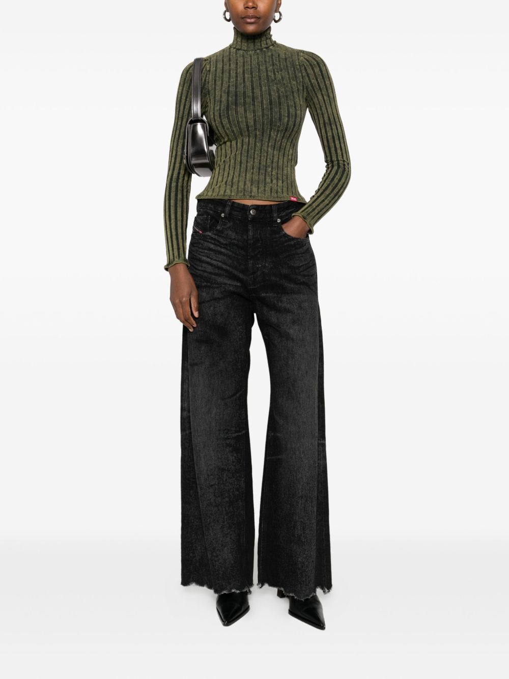 Diesel Flared Hemp Jeans Black black