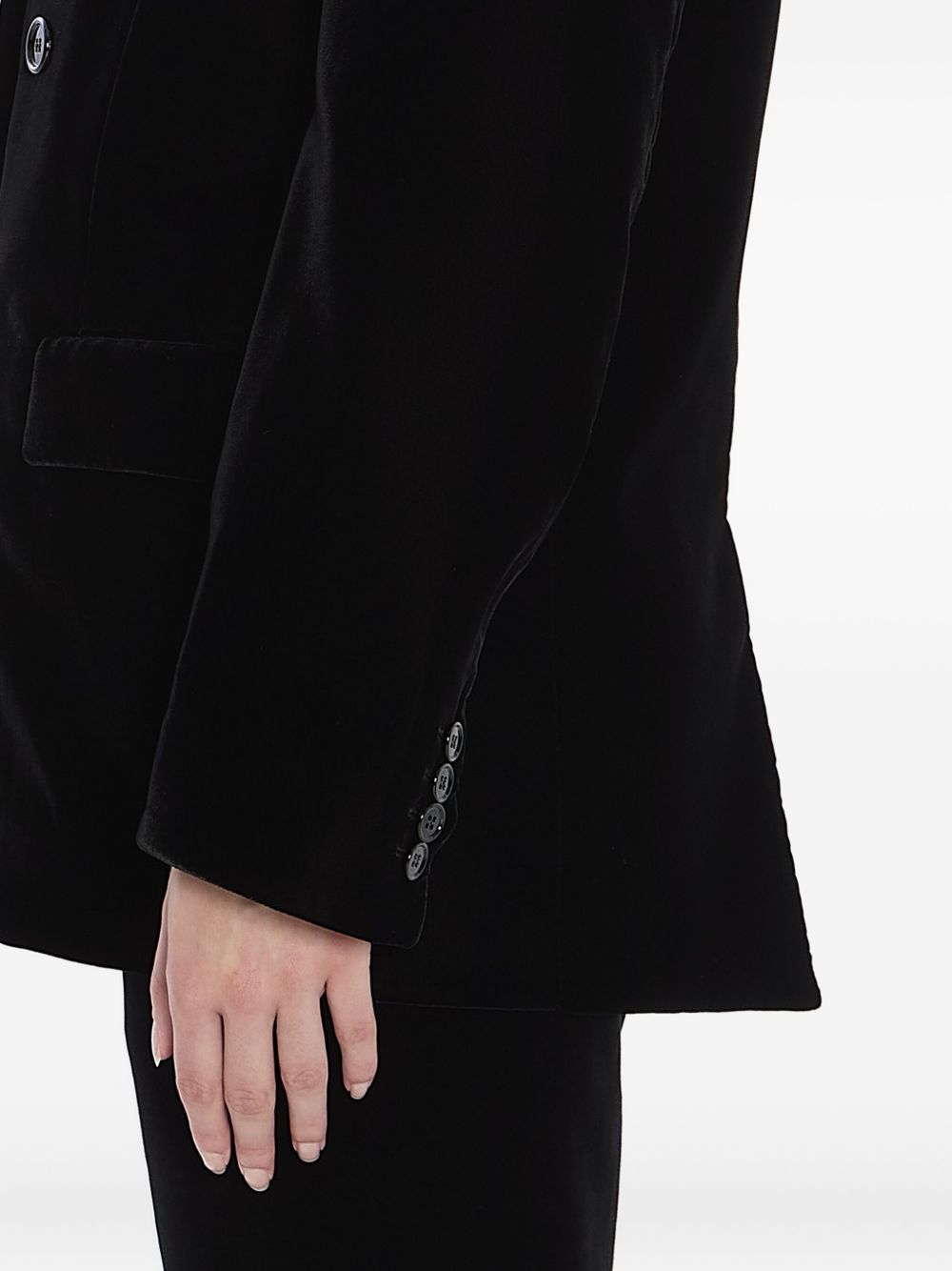 Saint Laurent Double-Breasted Velvet Jacket Black black