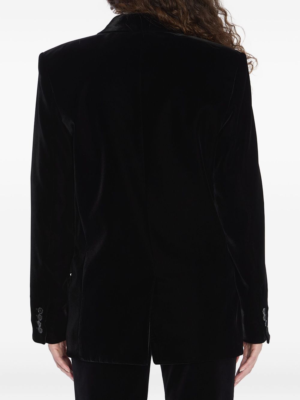 Saint Laurent Double-Breasted Velvet Jacket Black black