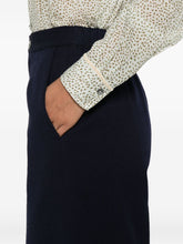 Forte Forte High-Waisted Cotton Trousers Navy Blue Blue