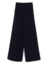 Forte Forte High-Waisted Cotton Trousers Navy Blue Blue