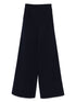 Forte Forte High-Waisted Cotton Trousers Navy Blue Blue