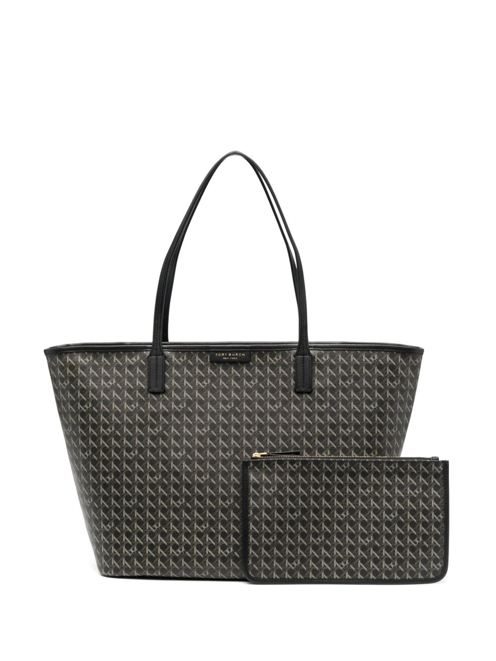 Tory Burch Ever-Ready Basket-Weave Tote with Zip Black