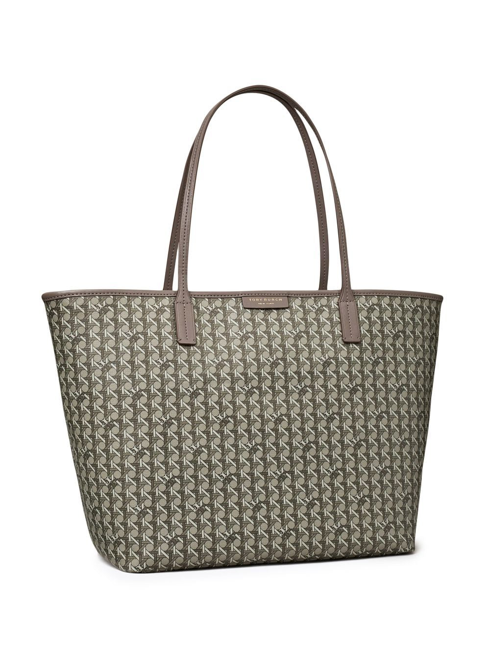 Tory Burch Ever-Ready Grey Silk & Nylon Shopper Tote with Zip Grey