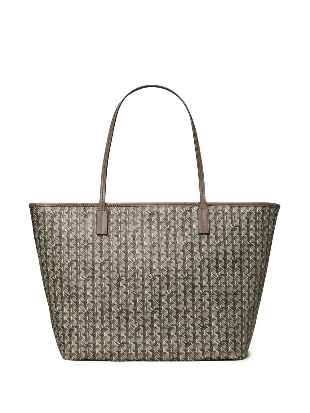 Tory Burch Ever-Ready Grey Silk & Nylon Shopper Tote with Zip Grey