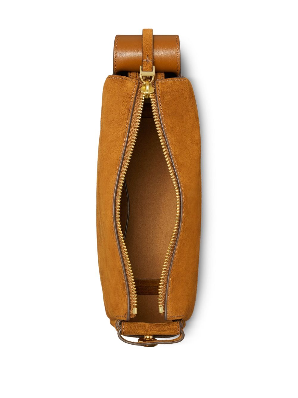 Tory Burch Romy Suede Shoulder Bag in Leather Brown