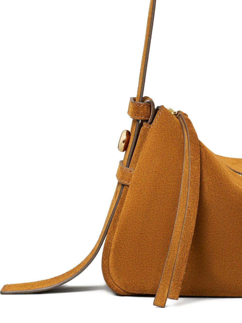 Tory Burch Romy Suede Shoulder Bag in Leather Brown