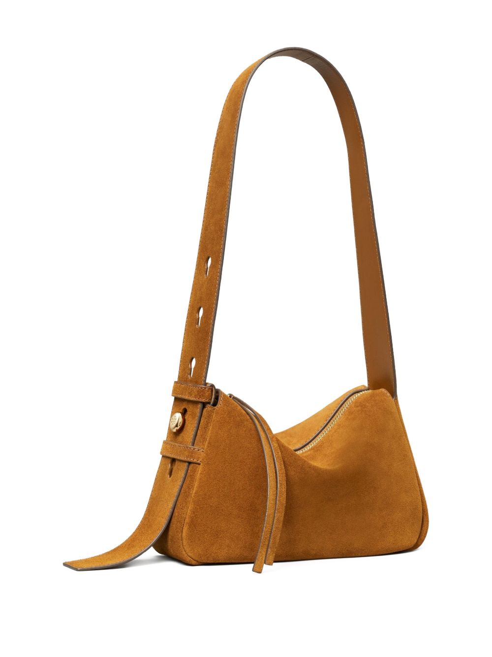 Tory Burch Romy Suede Shoulder Bag in Leather Brown
