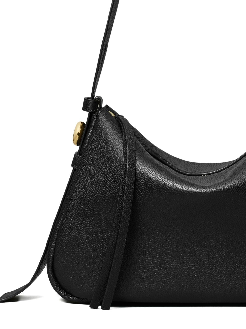 Tory Burch Romy Leather Peeble Shoulder Bag Black
