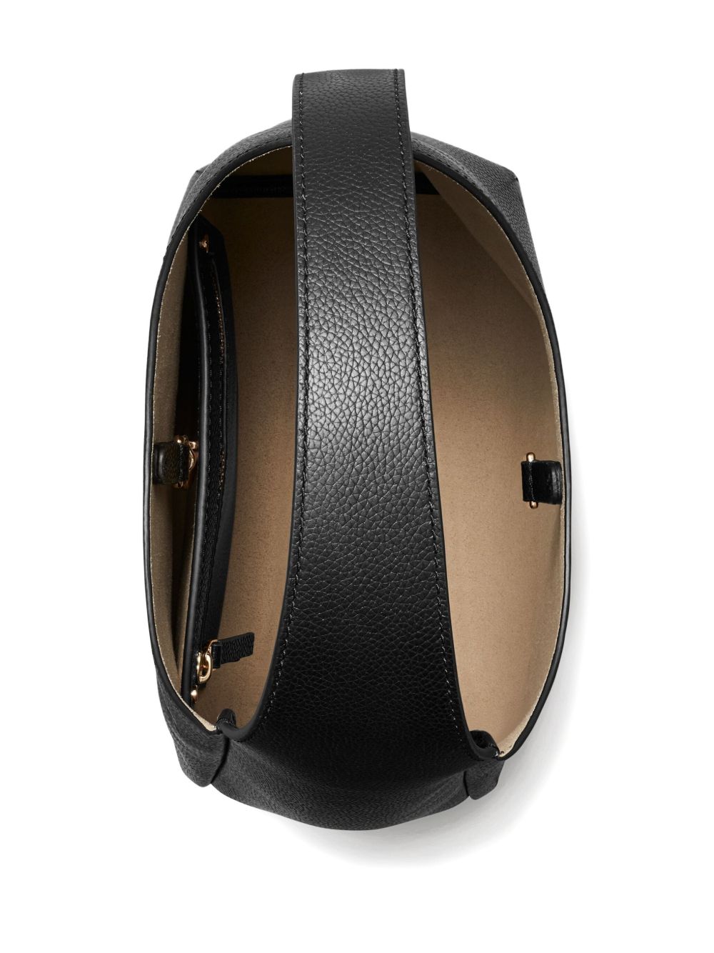 Tory Burch Romy Small Leather Hobo Bag Black