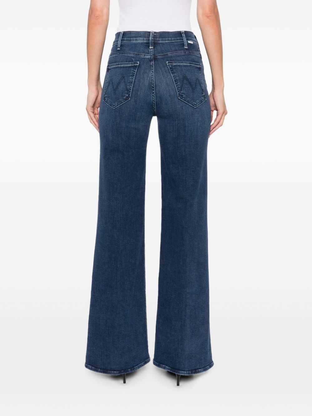 Mother The Hustler Roller Sneak Wide-Leg Jeans Blue