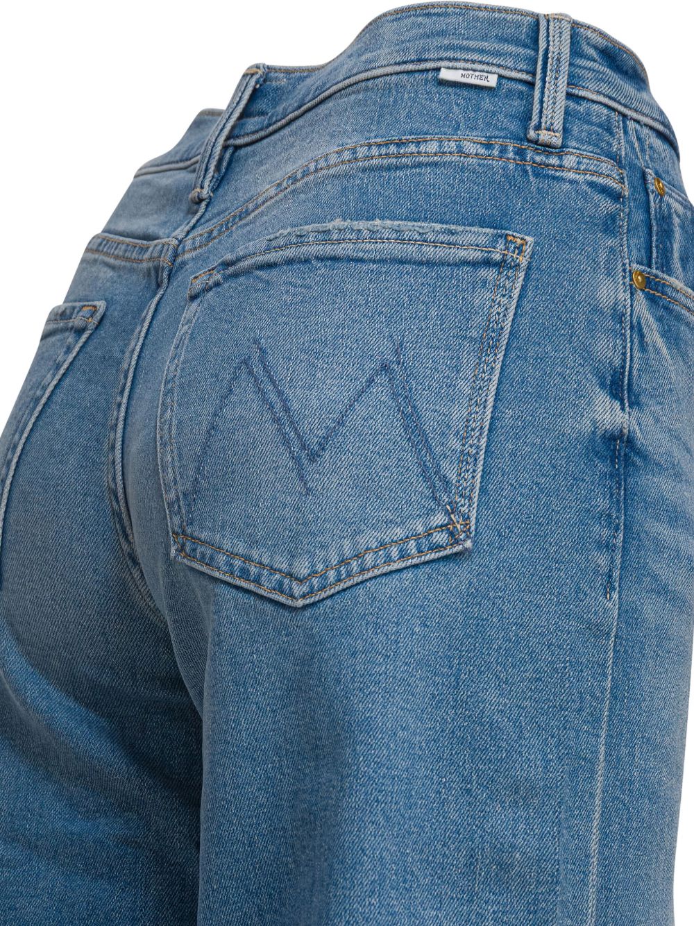 Mother The Spinner Zip Sneak Silk-Nylon Jeans Clear Blue