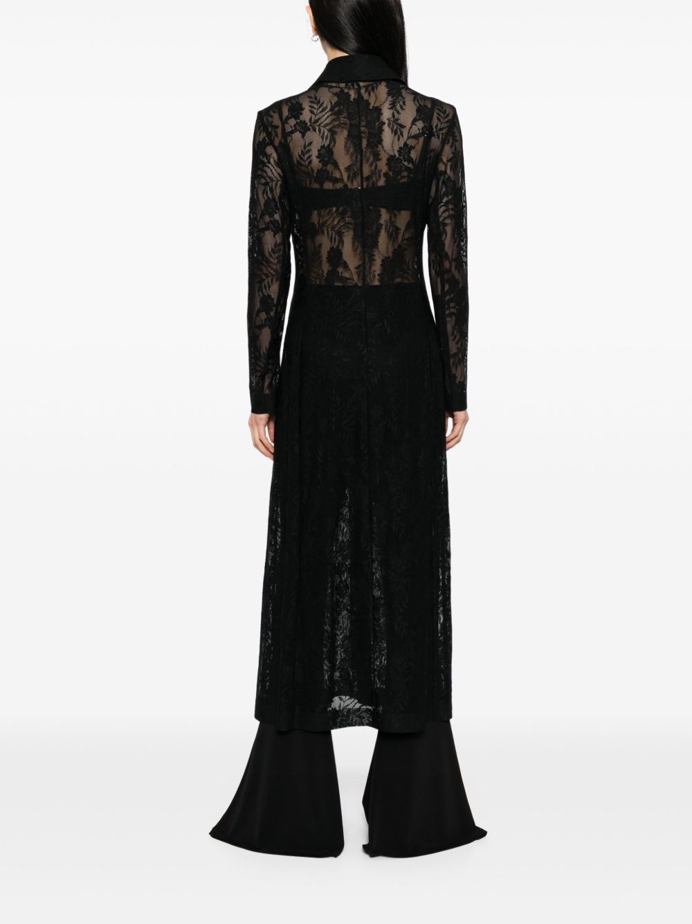 Norma Kamali Silk Single Breasted Coat Black