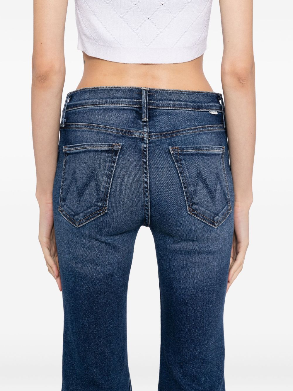 Mother Lil Doozy Fray High-Rise Straight-Leg Jeans Blue