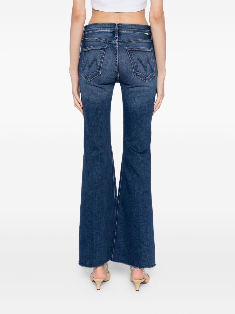 Mother Lil Doozy Fray High-Rise Straight-Leg Jeans Blue