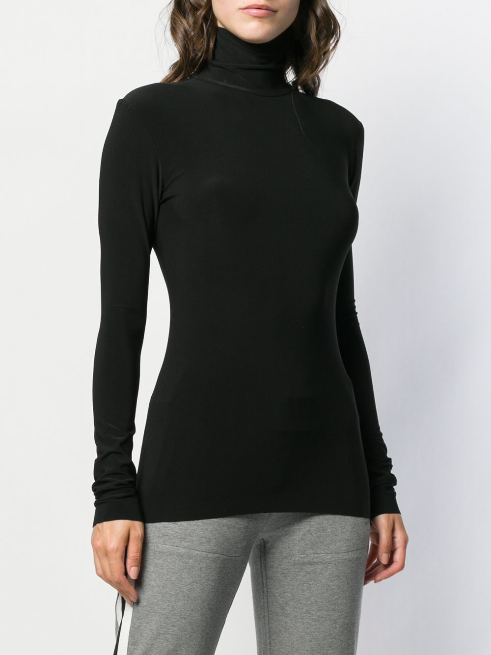 Norma Kamali Silk-Blend Turtleneck Sweater Black
