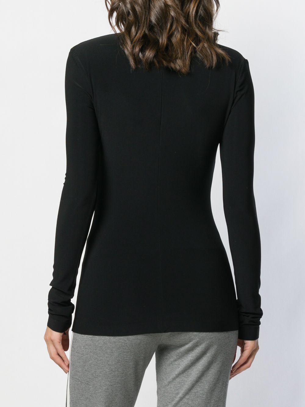 Norma Kamali Silk-Blend Turtleneck Sweater Black