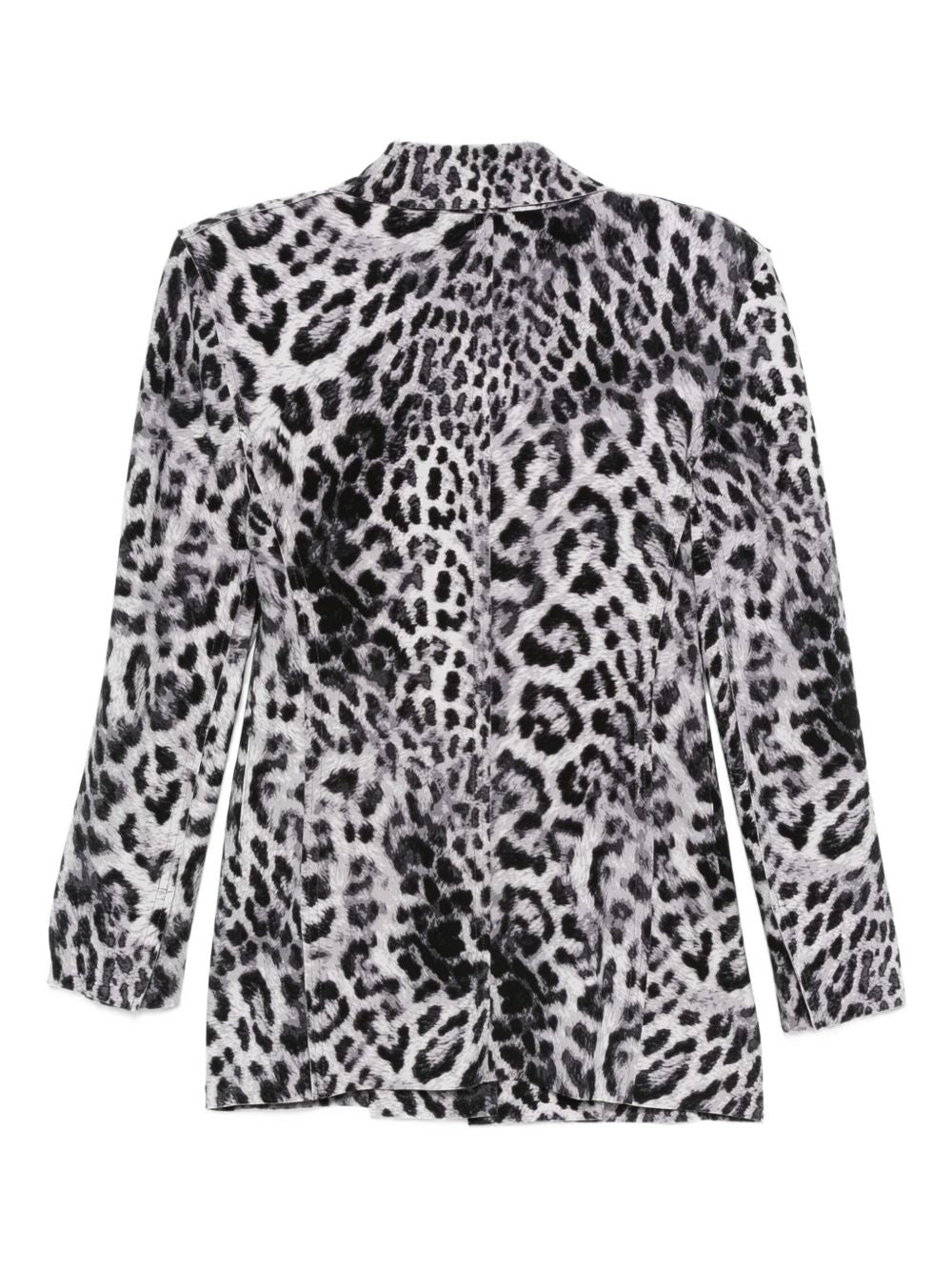 Norma Kamali Leopard-Print Single-Breasted Blazer Brown