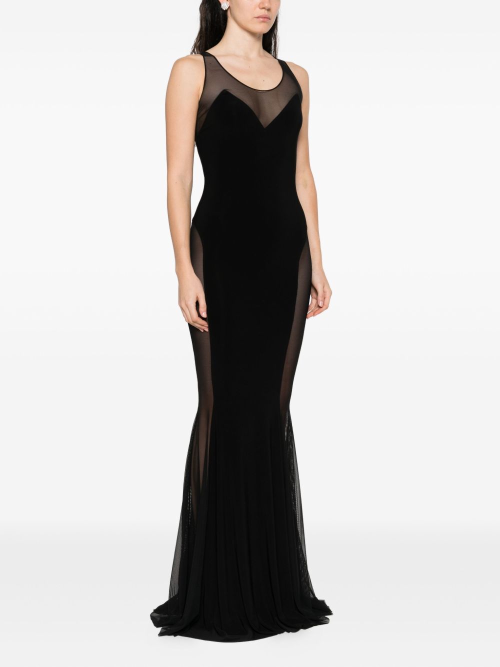 Norma Kamali Sleeveless Scoop-Neck Black Dress Black
