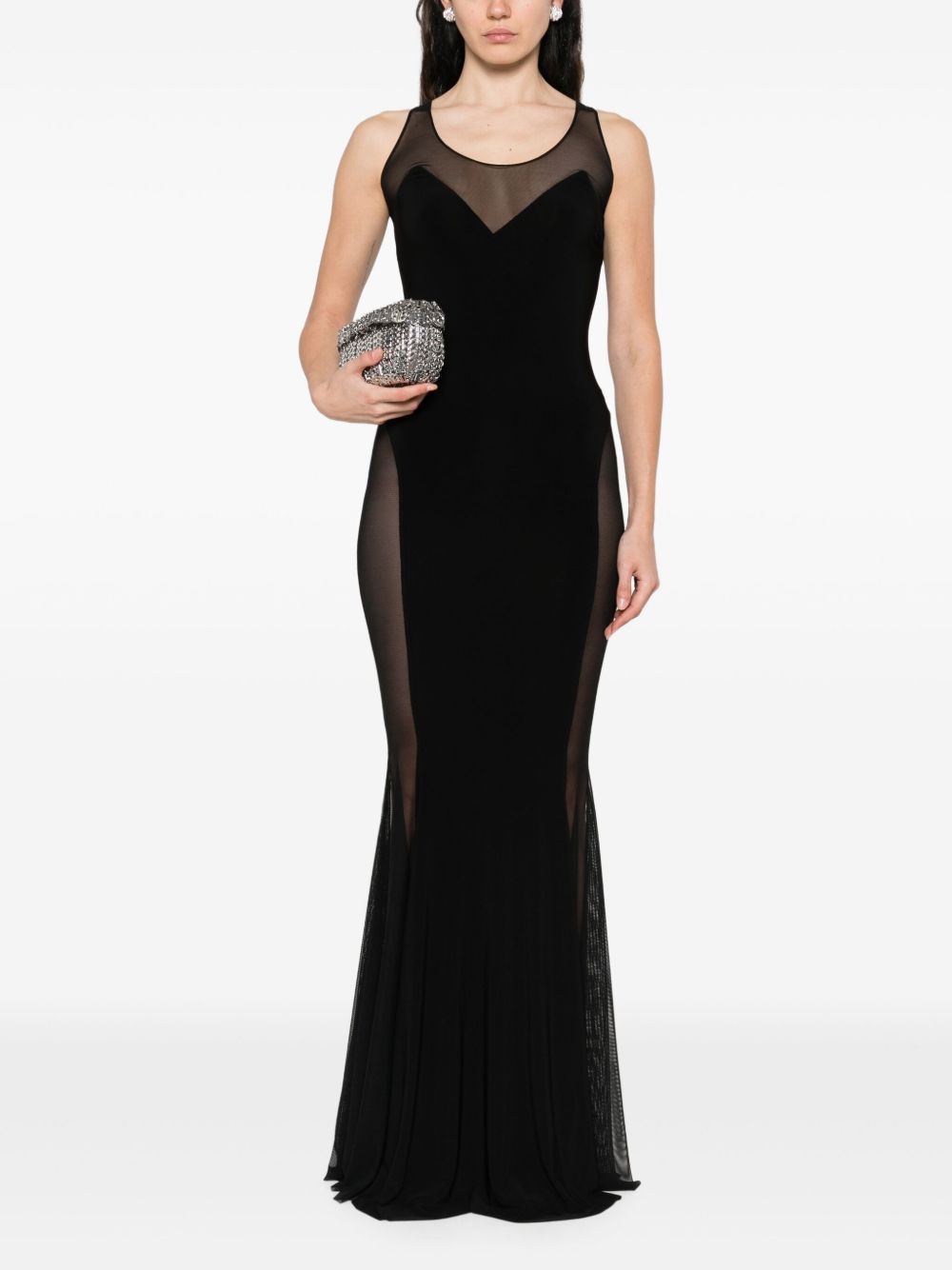 Norma Kamali Sleeveless Scoop-Neck Black Dress Black