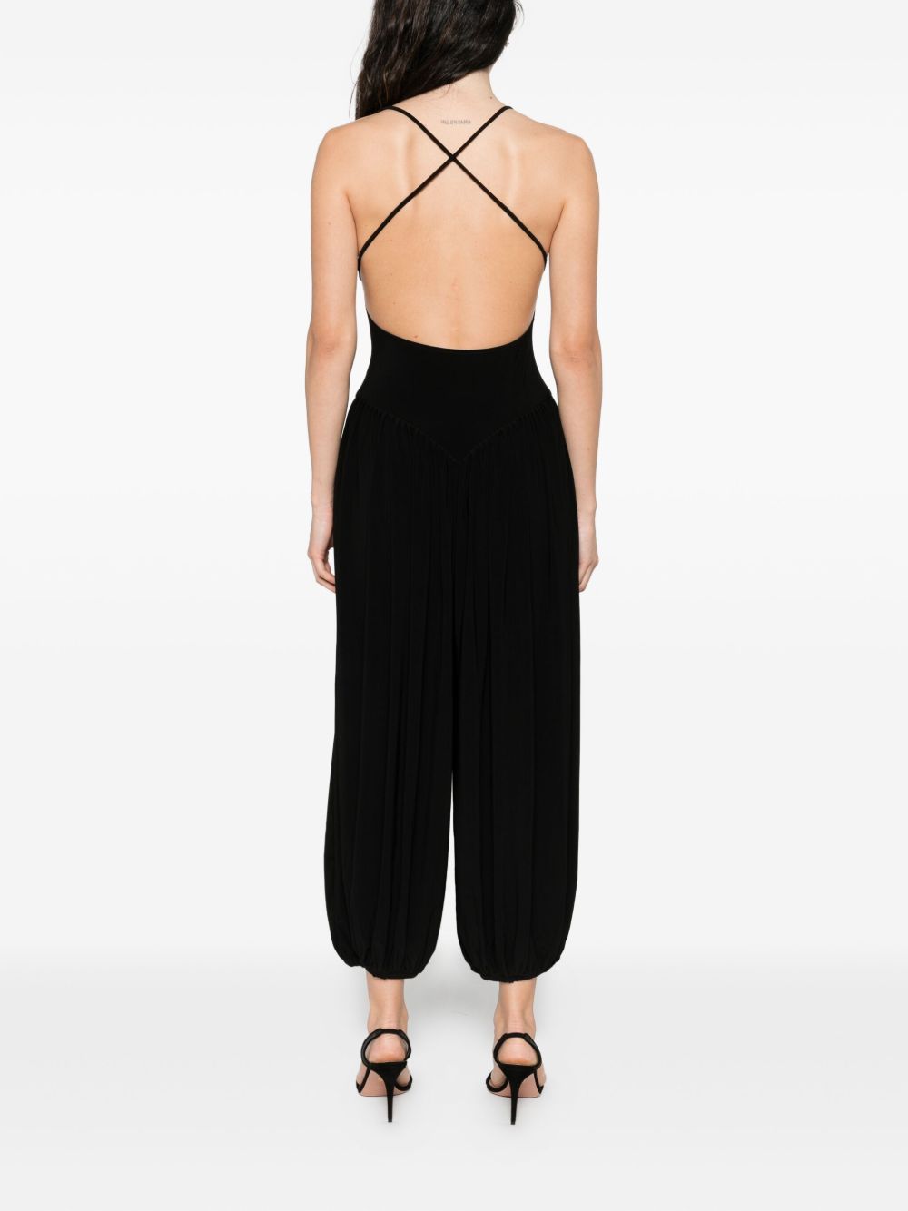 Norma Kamali Halterneck Sleeveless Long Jumpsuit Black black