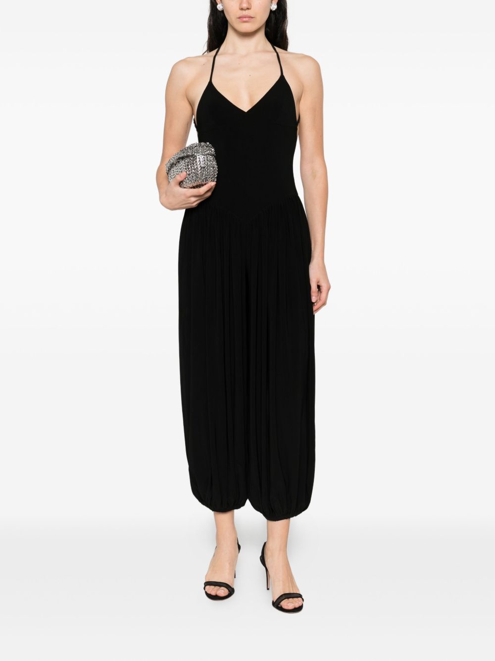 Norma Kamali Halterneck Sleeveless Long Jumpsuit Black black