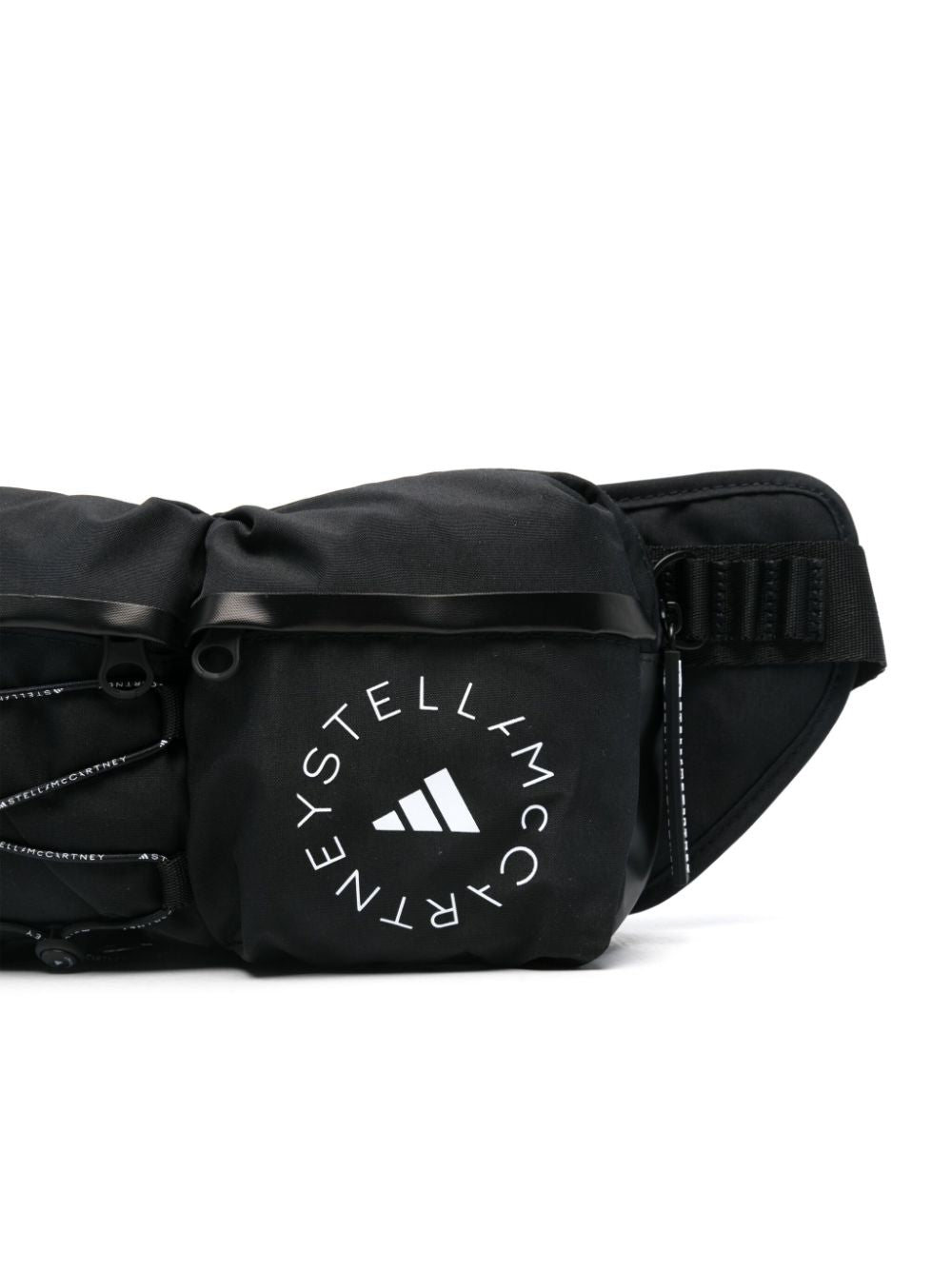 Adidas By Stella McCartney Bum Bag in Black Silk and Nylon with Logo Detail Black