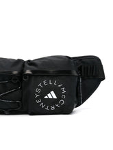 Adidas By Stella McCartney Bum Bag in Black Silk and Nylon with Logo Detail Black