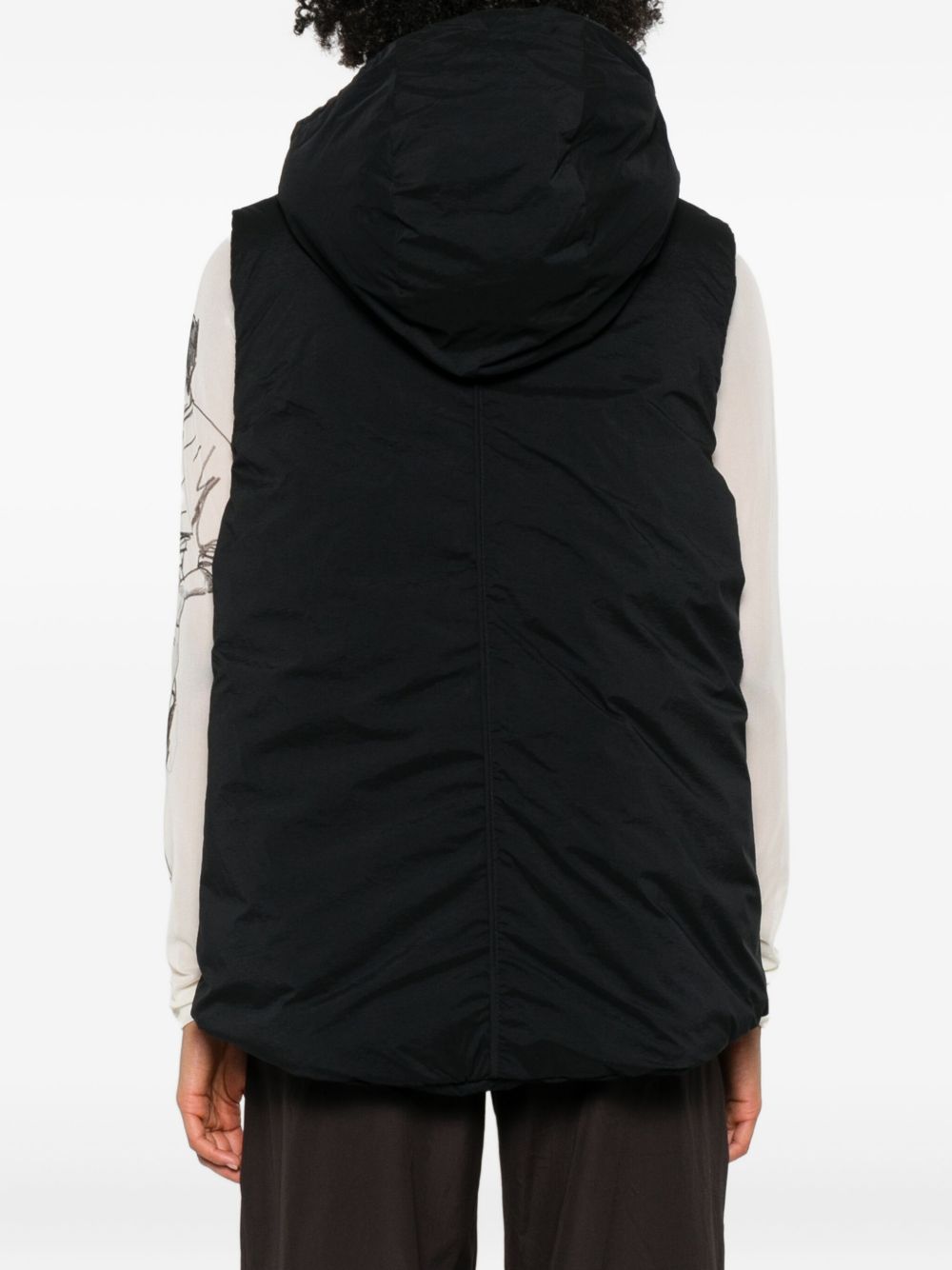 Adidas By Stella McCartney Hooded Zip-Up Sleeveless Vest Black Black
